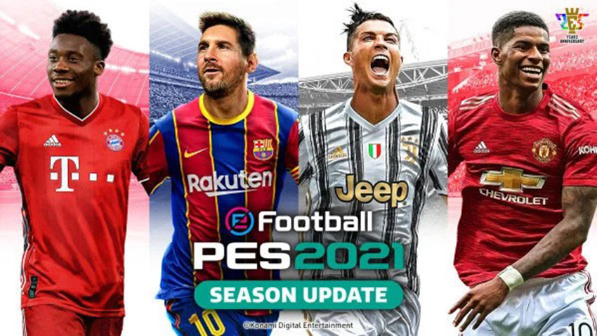 عکس مسی و رونالدو با یکدیگر روی جلد بازی eFootball PES 2021